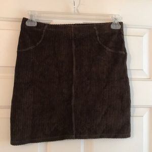 Hue brown corduroy skirt